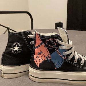 millie bobbie brown pinkie promise platform high top chucks